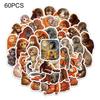 60Pcs Punch Monkey Cartoon Vinyl Sticker Set Fun Inspirational Waterproof Decals for Laptops Water Bottles Luggage Fun Expression Stickers