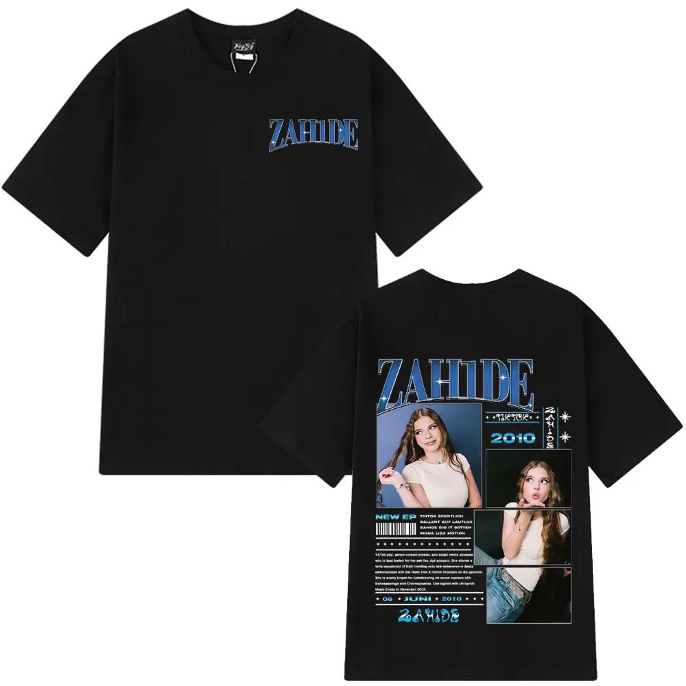 

2026 Summer Singer Zahide Merch Album Graphic T-shirt Men s Fashion Hip-hop Retro Cotton Short-sleeved Loose Casual Shirt Y2k 4XL