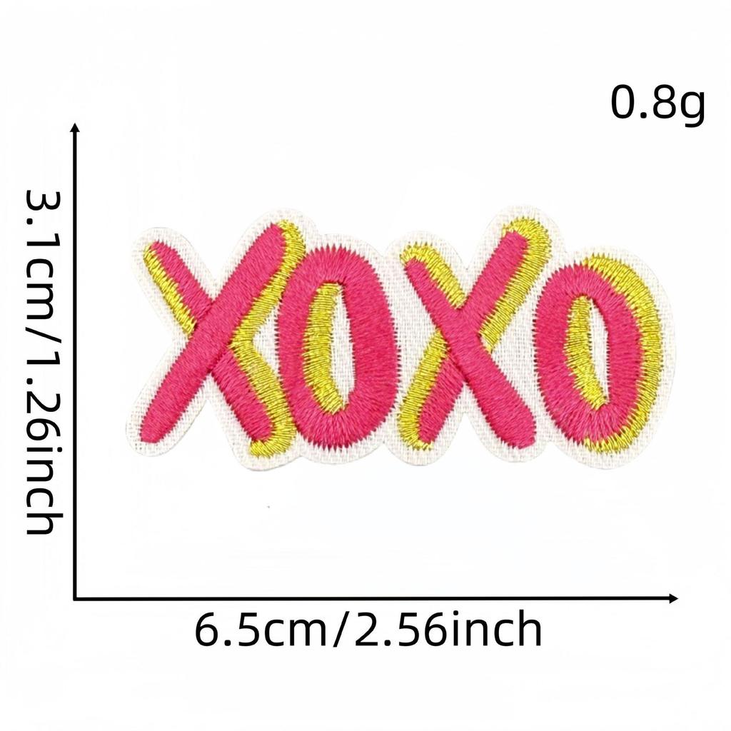 Cartoon Pink Series Embroidered Patch Bowknot Flower Applique Clothing Accessories with Hot Melt Adhesive