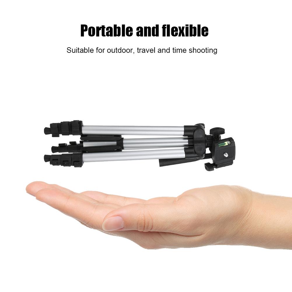 3110 Aluminium Alloy Silver Portable 1 4 Inch Screw Multifunction Mobile Phone Live Tripod