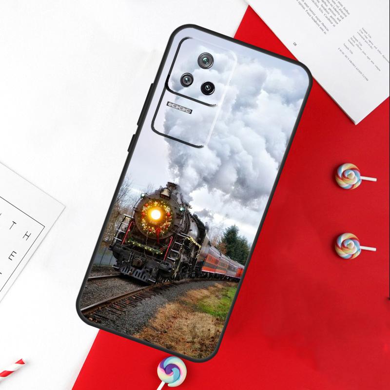 Vintage Steam Train Railway Cover For Xiaomi 14T 11T 12T 13T Pro 13 14 15 Ultra POCO X7 Pro X3 X5 X6 F5 F6 M6 Pro Case