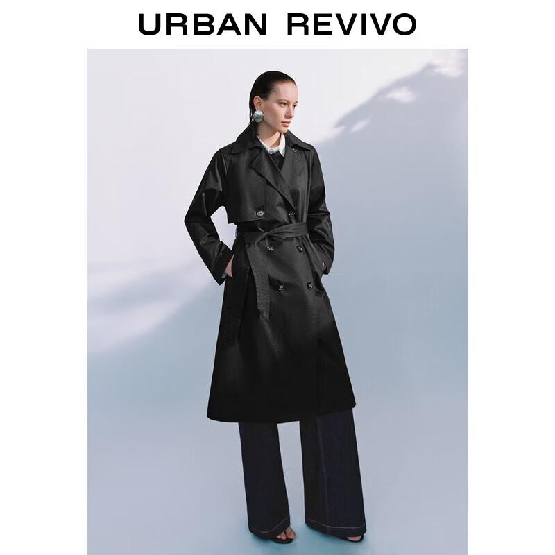 

UR 2025 Fall Elegant Double-Breasted Belted Trench Coat S