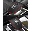 NEW Car Leather Gear Shift Knob Protector Cover Fit for Mitsubishi Outlander   Black With Red Line