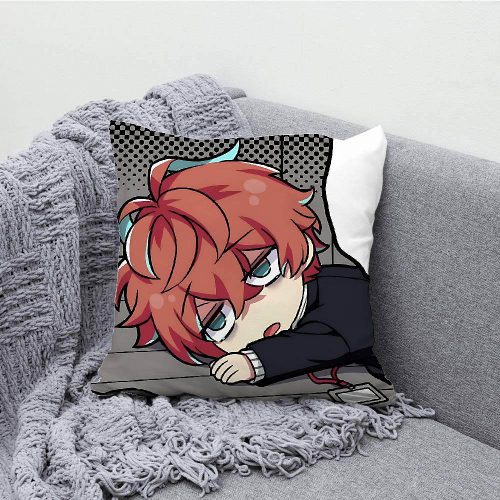 Yandere D-Doppo K-Kannonzaka Pillow Case Print Polyester Fiber 40X40 cm Home Sofa Throw Cushion Cover Decoration