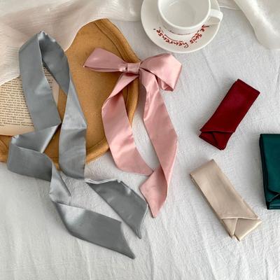 Imitation Silk Scarf, Long Strip, High-end Feeling, Multi-purpose Neck Protector, Small Scarf, Tied Bag, Streamer, Headscarf, Headband, Waist Belt.