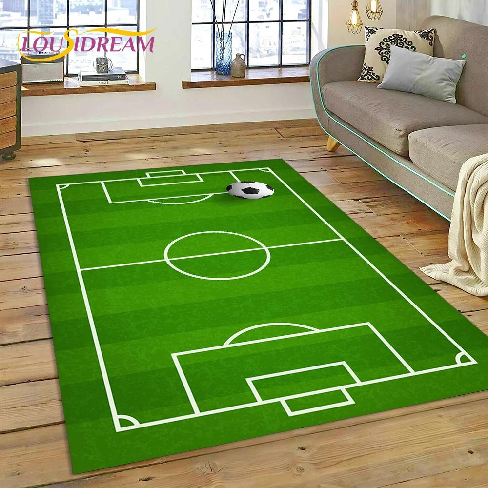 3D-Teppich mit Fußballfeld für Schlafzimmer, Wohnzimmer, Sofa-Dekoration, Kinderspiel, große Dekoration, Bodenmatte, Geschenk