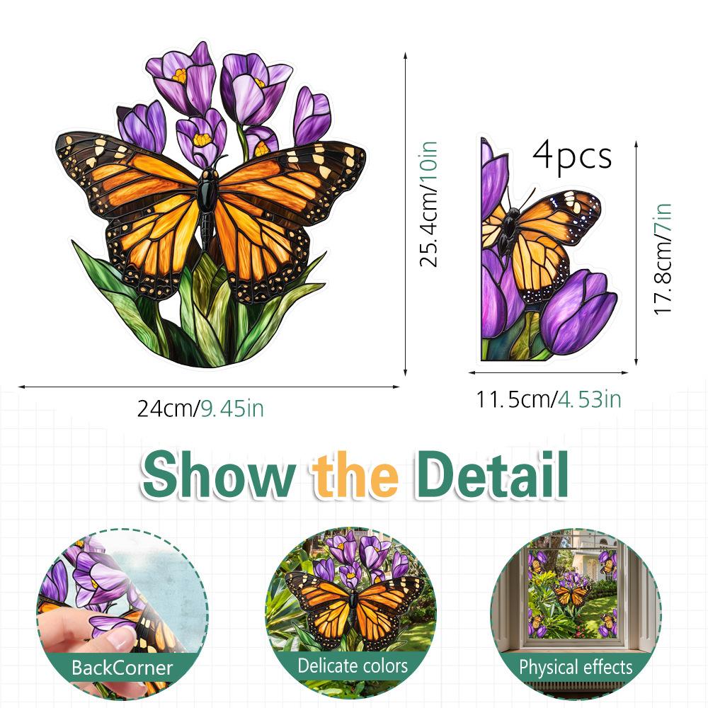 Colorful Window Film PVC Electrostatic Church Glass Decal Wall Sticker Art Mural Wallpaper for Home Decoration
