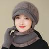 Middle-aged and Elderly Hats Rabbit Fur Knitted Wool Hats Women's Autumn and Winter Warm Mother Hats Winter