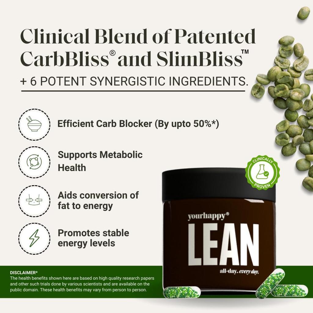 YourHappyLife Lean Capsules | Advanced Weight Management Supplement for Men & Women | 60 Capsules,