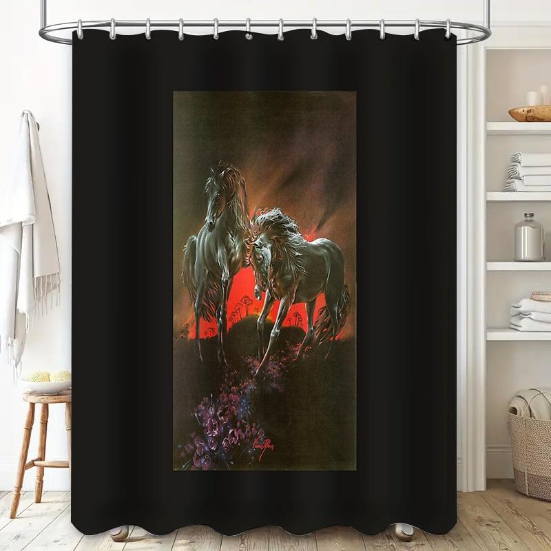 unframed Gothic Horror Shower Curtain Vampire Bat Spooky Halloween Decor Dark Fantasy Bathroom Set Creepy Gothic Art Eerie Vampi