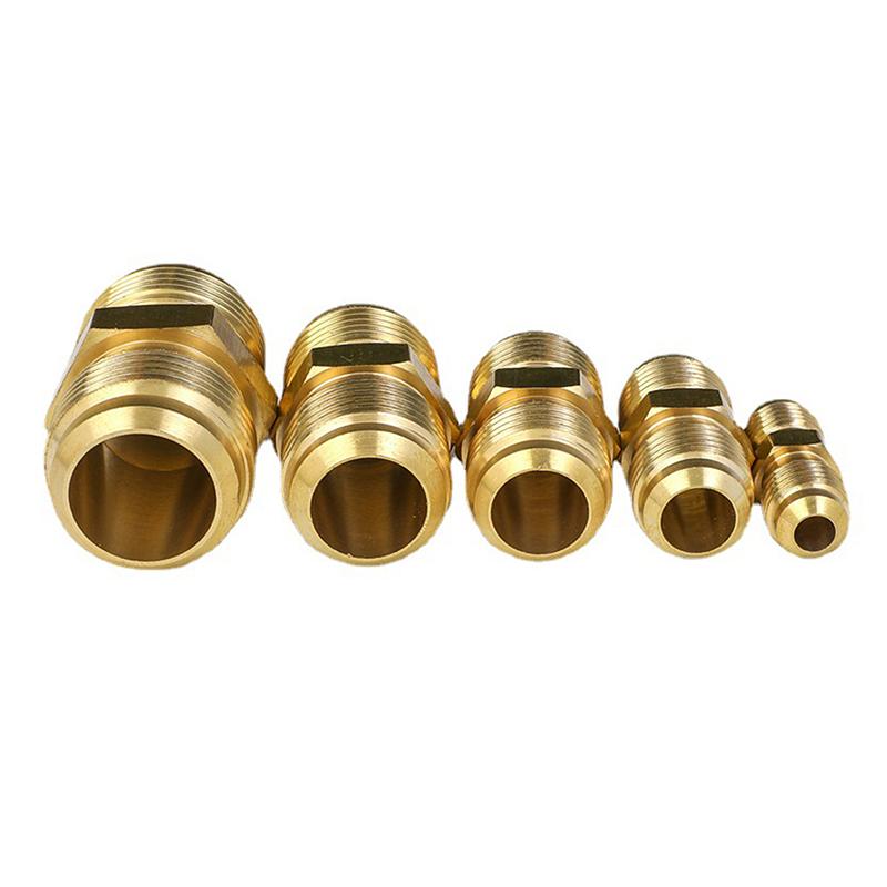 Equal Reducer Nipple Flare Tube Od 1/4" 5/16" 3/8" 1/2" 5/8" 3/4" 7/8" Sae-Standard Brass Pipe Fitting Connector Air Coniditoner