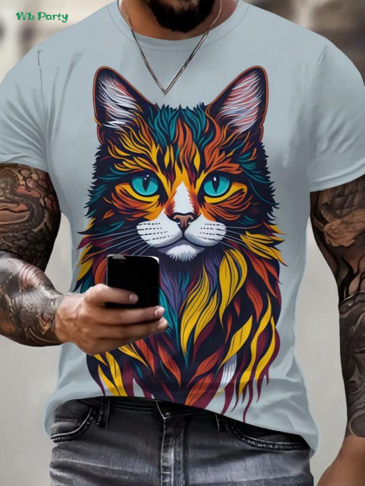 Squirrel Dog Bee Pattern T-Shirt Fun Animal 3D Printed Short Sleeve Tees Fashion Street O-Neck T Shirts Oversized Men's Clothing