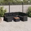 Vidaxl 8-Cz. Garden Lounge Set, With Cushions, Black