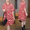 Printed Summer Fashion Two Piece Set Loose Plus Size T Shirt and Shorts Pants Slimming Outfit for Women