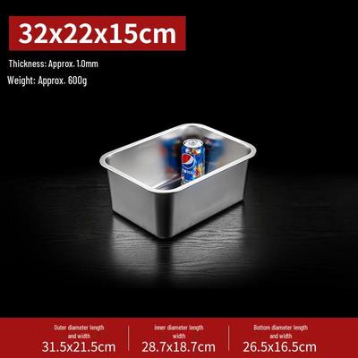 304 Stainless Steel Deep Rectangular Food Tray with Lid