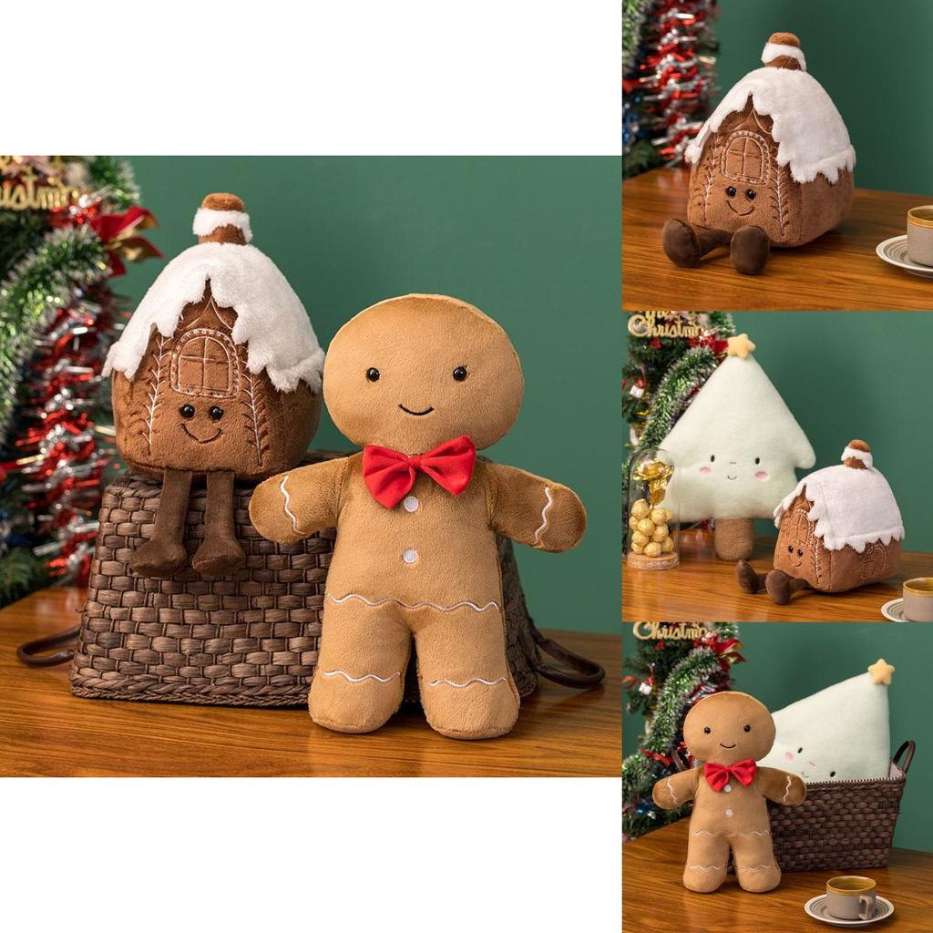 Adorable Christmas Gingerbread Man Plush Toy Pillow Doll Ornament
