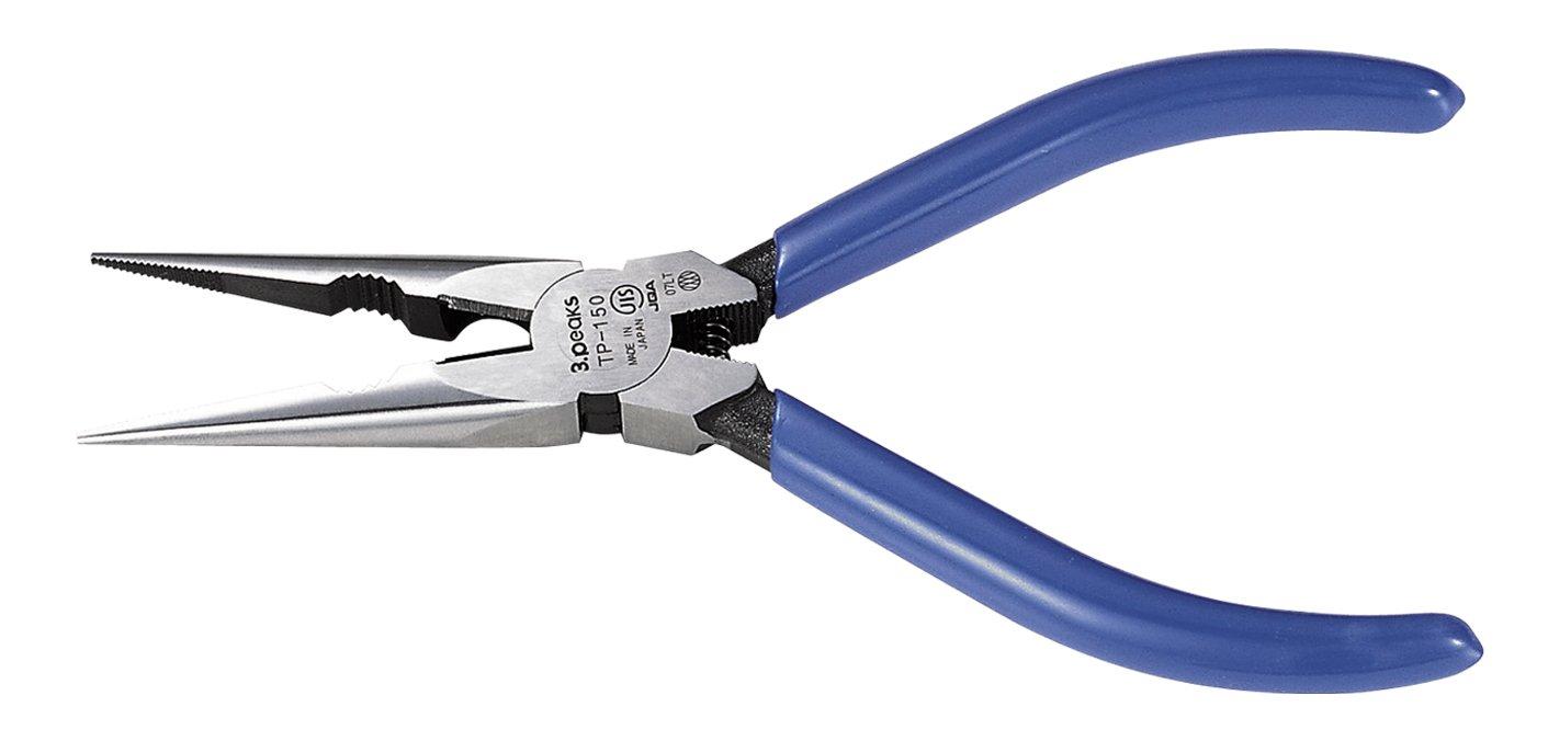 

Three Peaks Giken Long Nose Pliers with 150mm 3.peaks Telephone-Type Spring, (TP-150G-S) синий