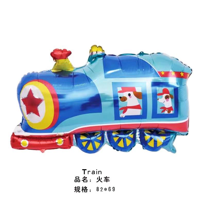 1Pc Cartoon Car Balloons Train Fire Truck Tank Engineering Car Tractor Aluminum Film Balloon Birthday Party Baby Shower Toy
