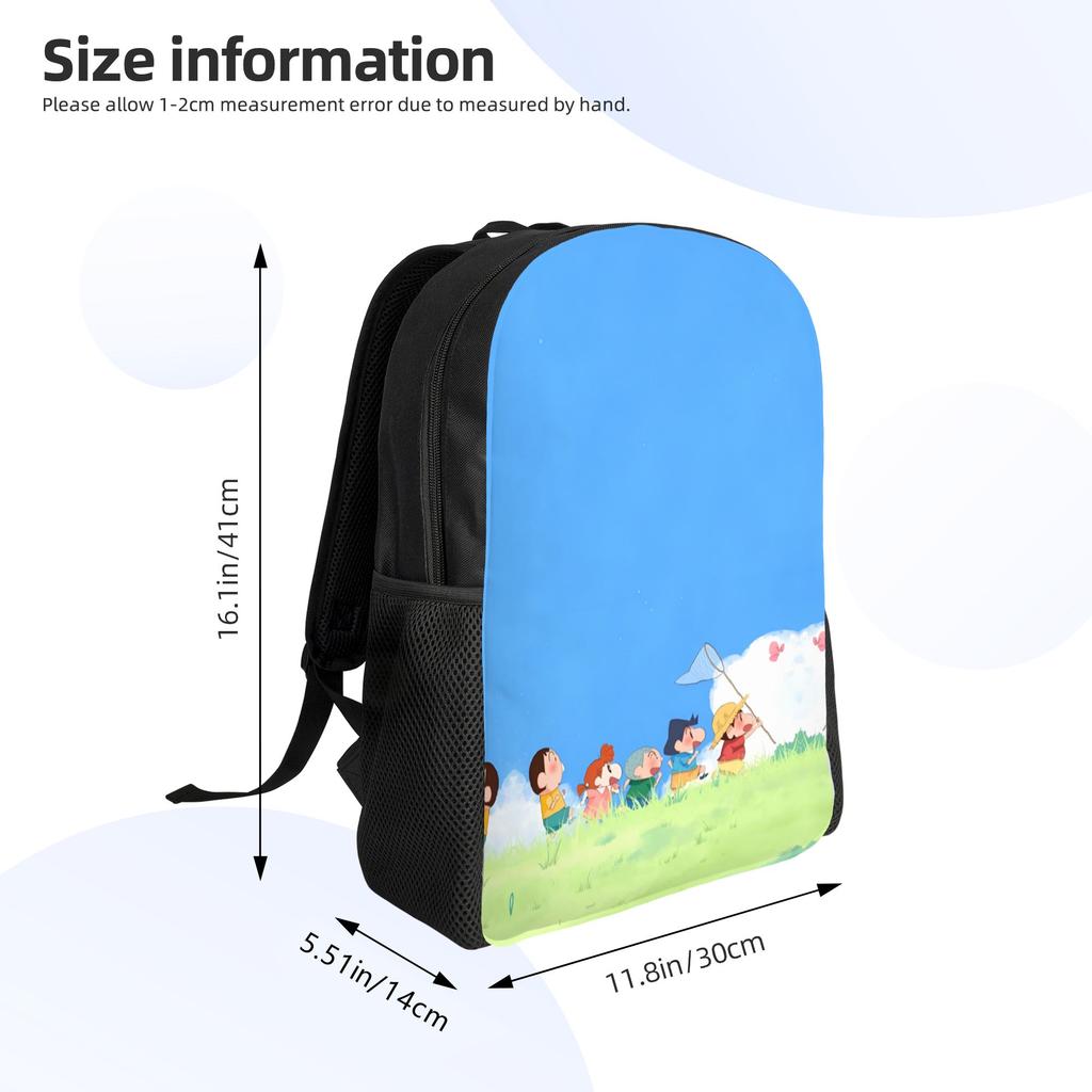 Crayons Shins Chans Backpack for Men Women Waterproof College School Cartoon Bag Printing Bookbag