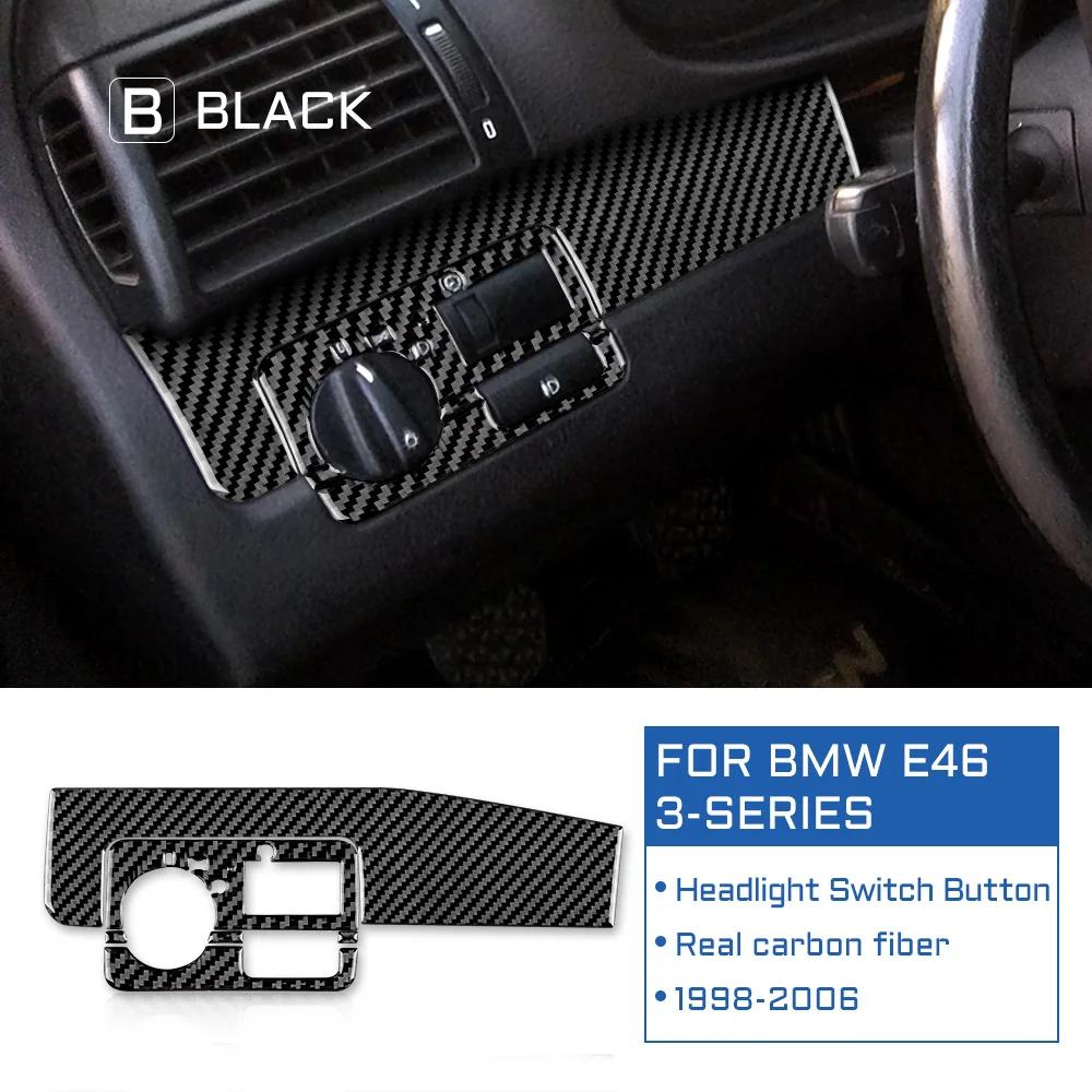 Carbon Fiber Headlight Switch Button Sticker for BMW E46 3 Series 1998-2006 Interior Decor