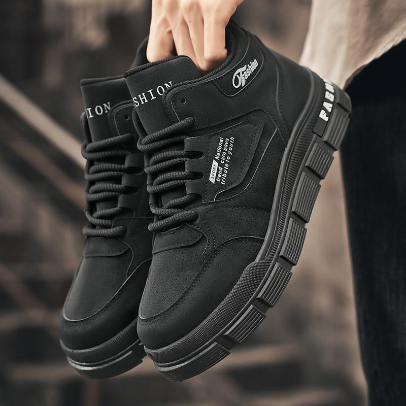 New Fashion Men's Autumn Spring All Match Hightop Walking Boots Winter Hightcut Leather Work Boots