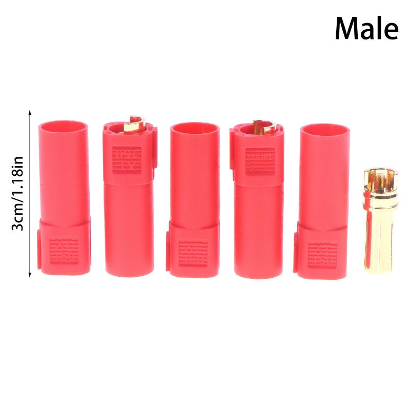 Conjunto de Adaptadores de Plugue Conector Banana Amass XT150 Macho Fêmea 5 Peças 6mm 130 Amperes de Alta Classificação Para Bateria LiPo RC
