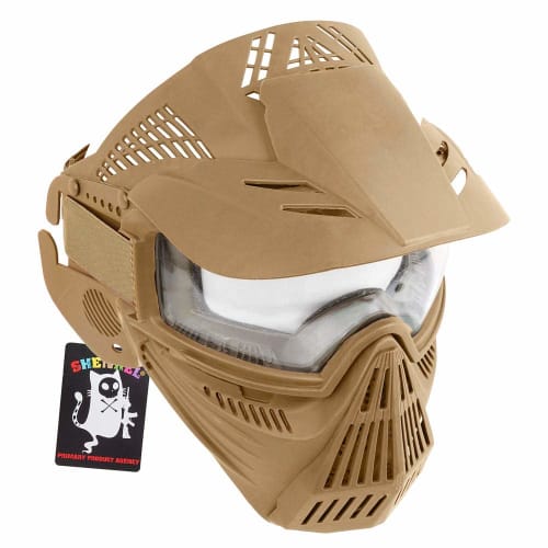 SHENKEL Full Face Shooting Mask with Goggles and Face Guard (Tan, mask-019tan)
