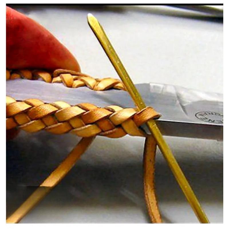 2 szt. Materiał mosiężny Igła do dziergania liny do rękodzieła skórzanego DIY Ręczna praca Kreatywne modelowanie Skórzana lina dekoracyjna Pomocnicze narzędzie do dziergania