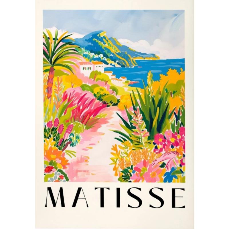 Matisse Beach Coast Landscape Amalfi Summer Painting Poster Preppy Wall Art Y2K Poster Retro Home Decor Canvas Painting Prints