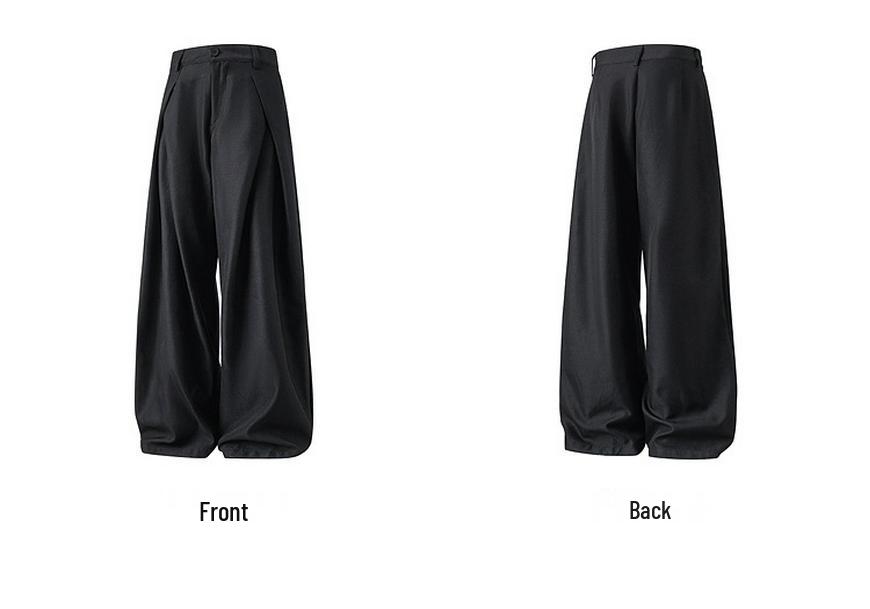 Pantalon décontracté plissé 3D style A-line Old Money pour homme – Pantalon de ville polyvalent haut de gamme pour le printemps et l'automne.