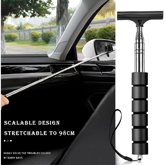 3 PCS Side Mirror Squeegee,Car Mirror Squeegee,Retractable Car Rearview Mirror Wiper,Portable Car Cleaning Tool For Rainy Foggy Weather,Universal Car