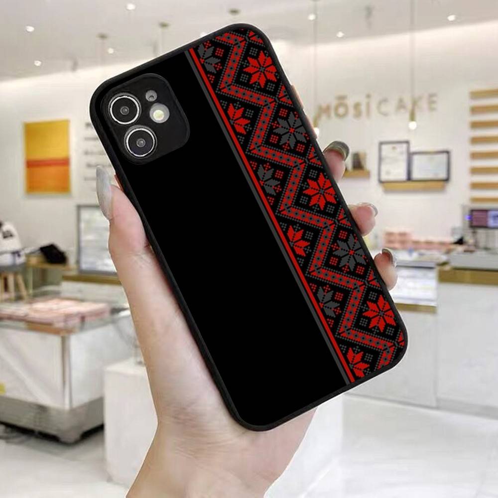 U-Ukraine Ornament Pattern Phone Case For IPhone 16 15 14 X XR XS 7 8 Plus 11 12 13 Pro MAX 13mini Matte Shockproof Case