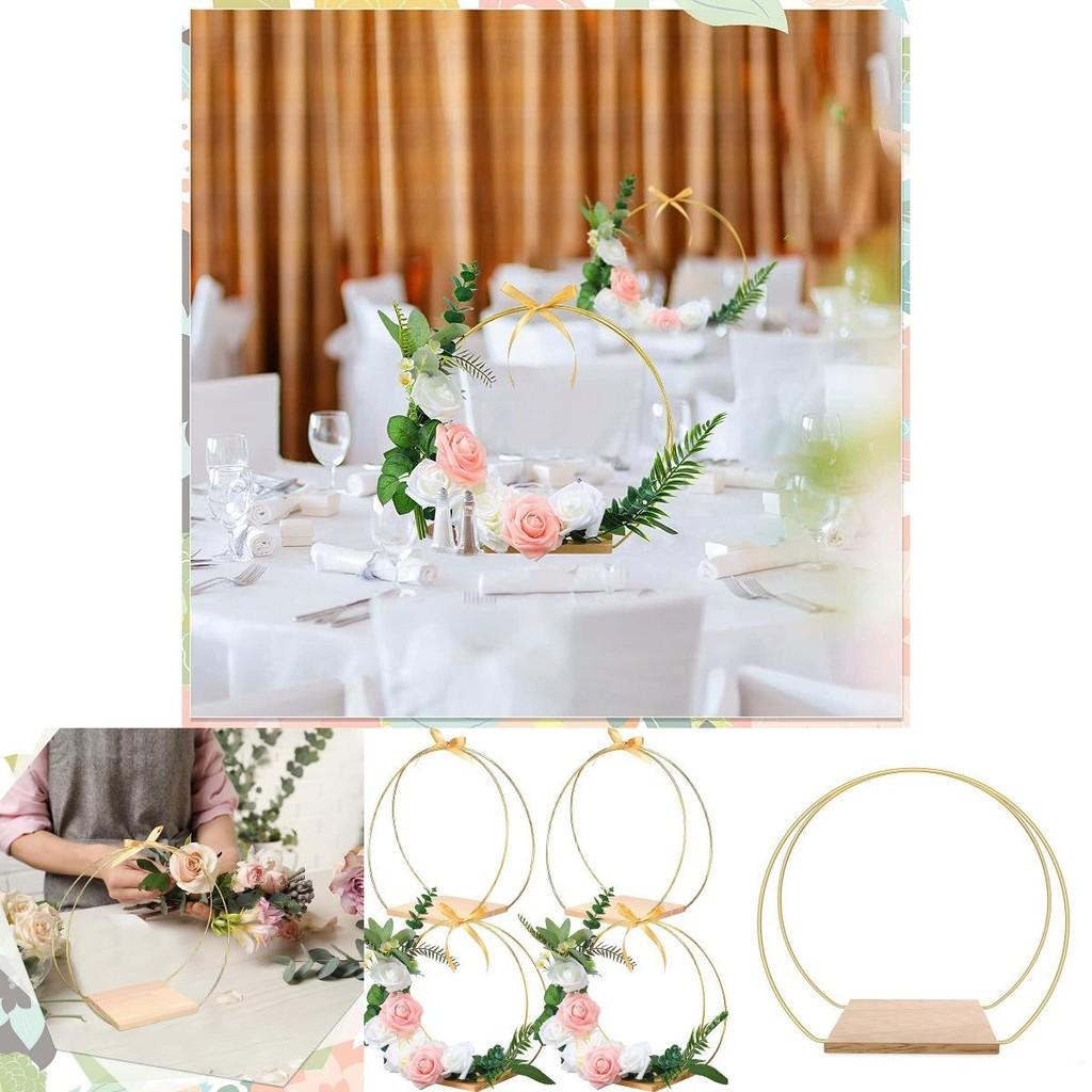 Handcrafted Metal Garland Wood Base With Gold Finish And Antislip Pads For Party Decorations