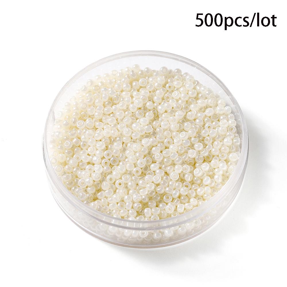 500/800Pcs/Lot 2/3mm Candy Color Glass Seed Beads Cute Bulk Small Bead Bracelet Handicraft for DIY Jewelry Making Accessories