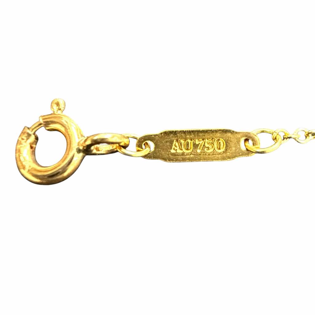 Excellent TIFFANY&Co. Necklace T Smile Pendant Yellow Gold 18K Women Used