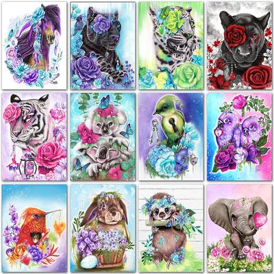5D Diamond Painting Animals Horse Tiger Flower Home Decor Sale Full Square Round Diamond Embroidery Cross Stitch Diamond Mosaic