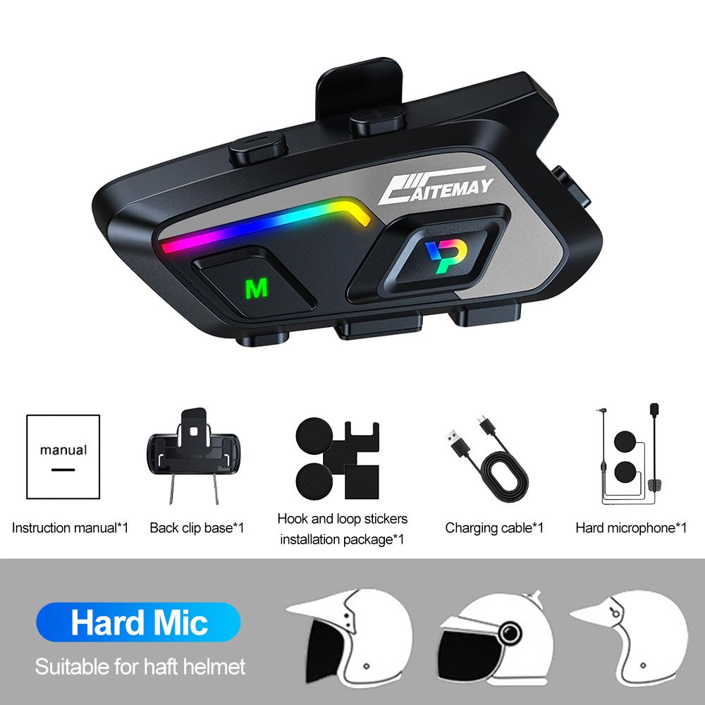 P20 Bluetooth 5.3 Motorcycle Helmet Headset Music Interphone Cycling Bluetooth Headset Waterproof 300m Intercomunicador Speaker Earphone