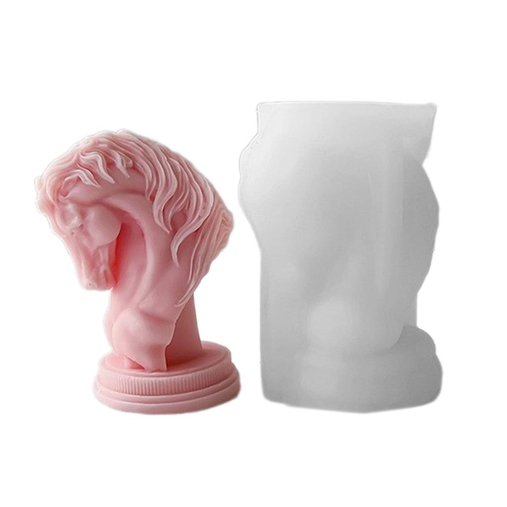 Exquisite Silicone Mold for Horse Head Sculptures Candle Unique Scented Candle Crafts and Gifts Creating Moulds