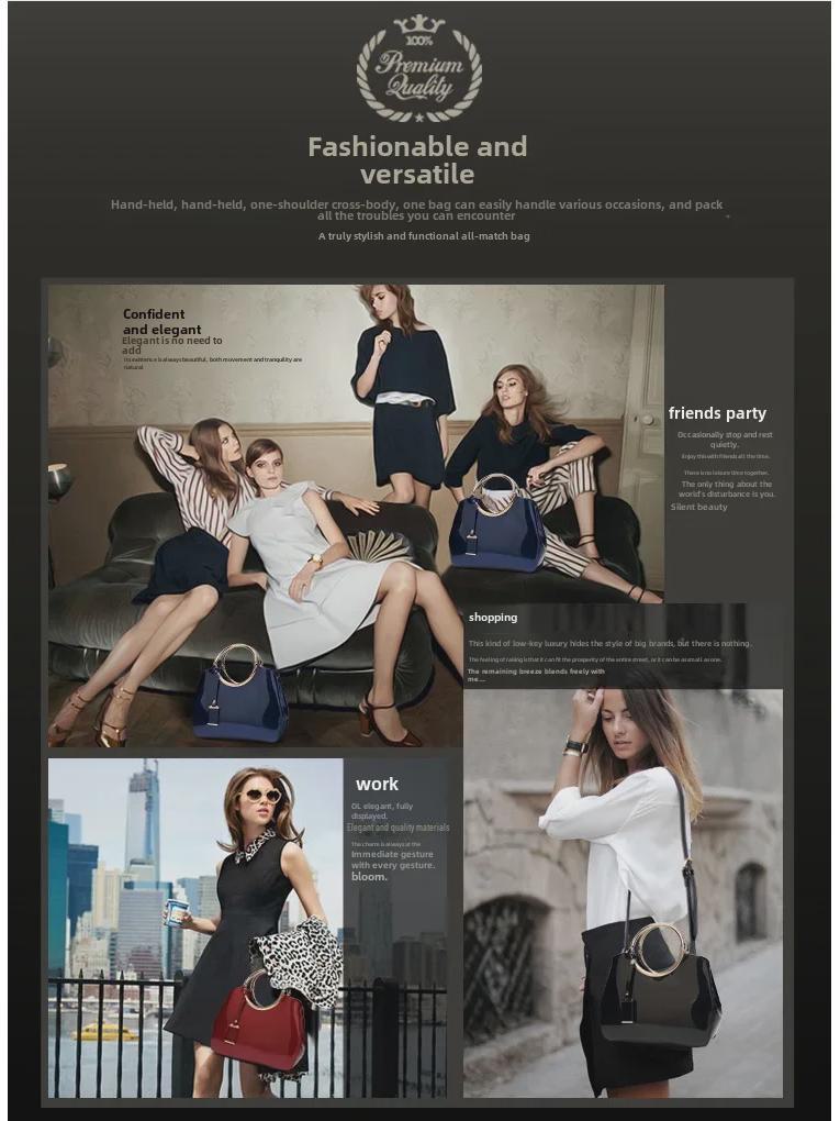 2024 Glänzende Lackleder-Umhängetasche für Brautjungfern