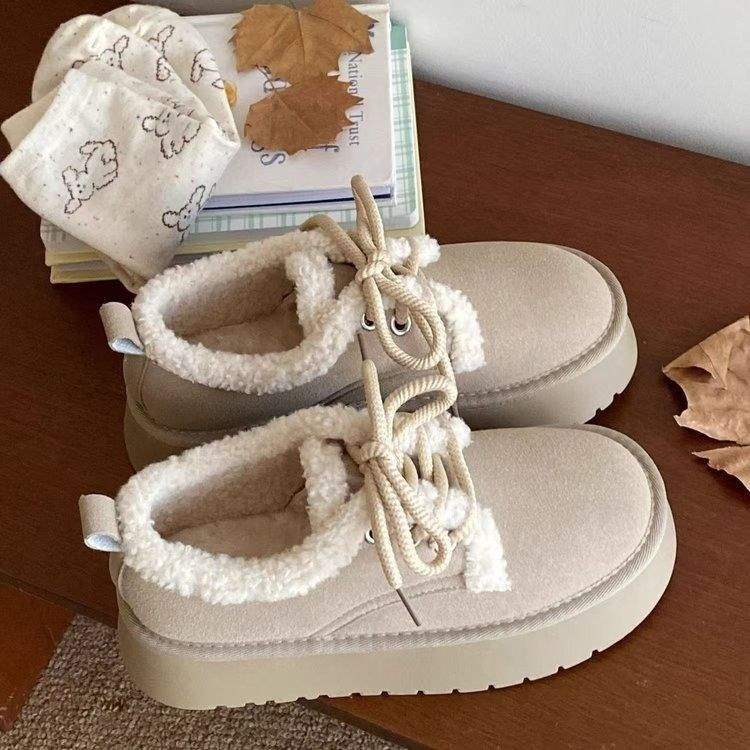 Winter thickened warm cotton shoes Winter shoes Snow boots Women's velvet snow boots Women's outer cotton shoes