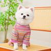 Breathable Hollow-Out 4-Legged Dog Jumpsuit for Small Dogs - Colorful Striped Puppy Clothing (2 Colors)