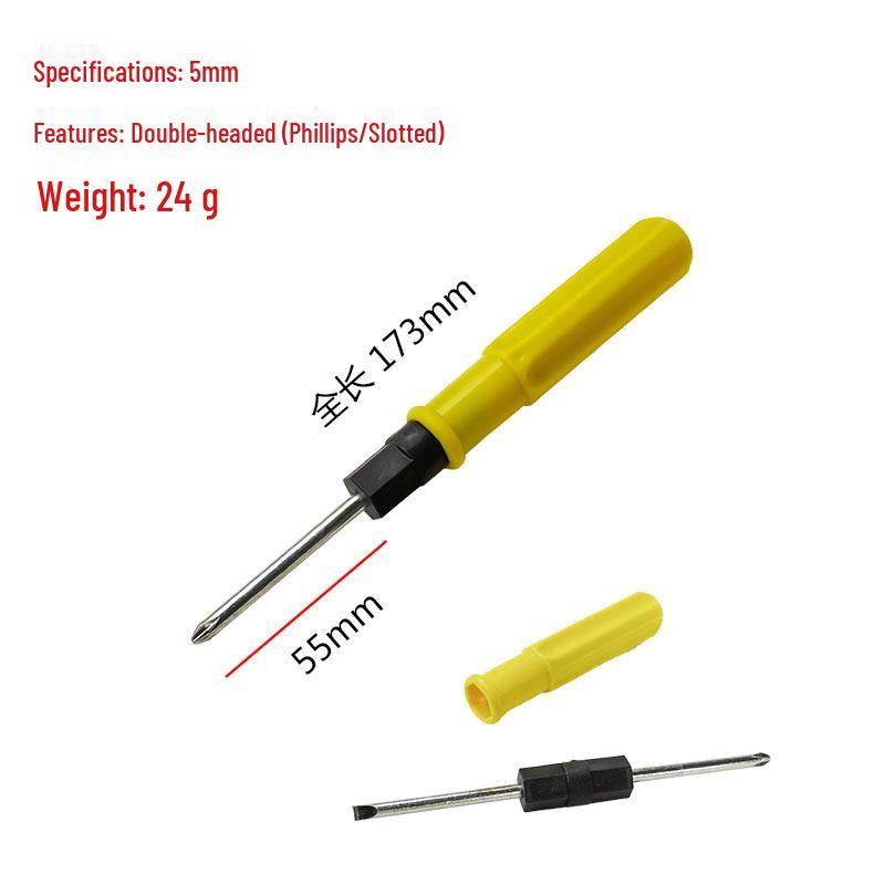 2-in-1 Double-Headed Phillips & Slotted Screwdriver, Interchangeable, Magnetic Carbon Steel Shaft, Multi-Functional Repair Tool