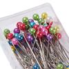 100Pcs/Box Colorful Round Top Hijab Pins with Storage Box One Tip Design Fixed Sewing