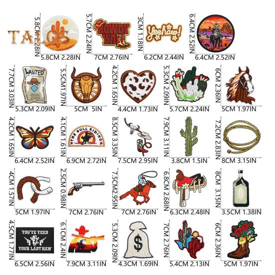 13/22/23/24/25/27 Pcs DIY Patches Multi Embroidery Patterns DIY Patches Set for Clothing Bags Hats Iron-On Self-Adhesive Sewing Repair Patch Family