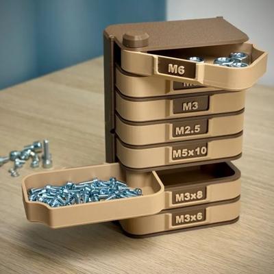 Drehbarer Modularer Aufbewahrungsturm Organizer 3D Teile-Organizer für Gedruckte Werkstatt Vertikal Eisenwaren Muttern Schrauben Unterlegscheiben