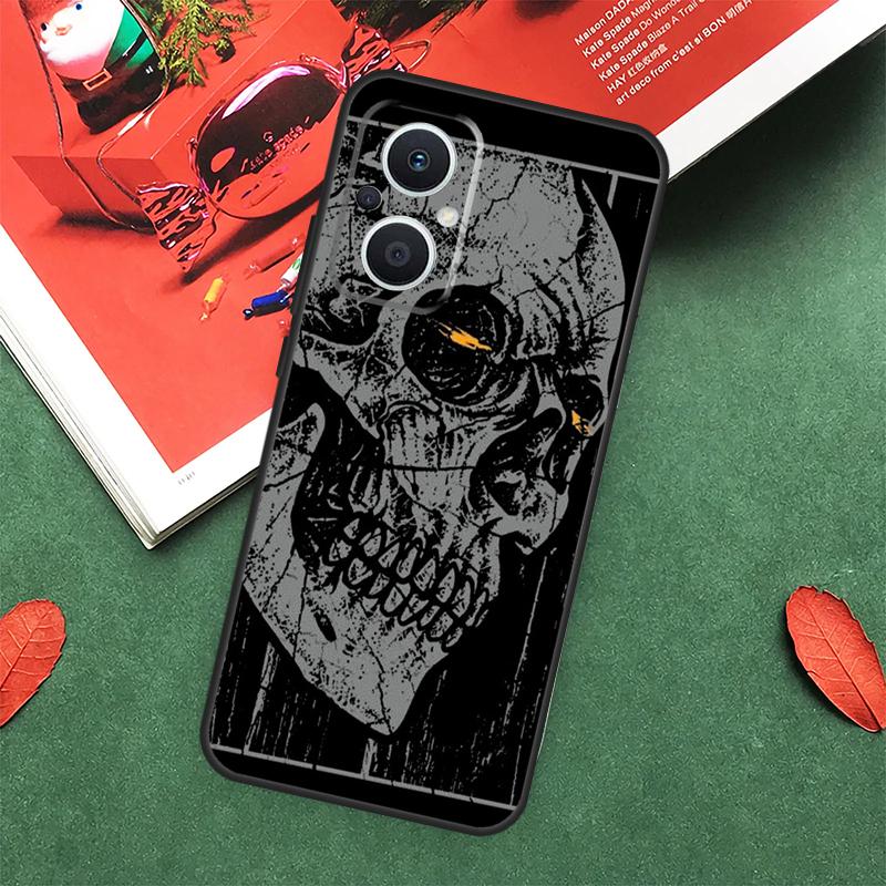 Cool Spooky Skull Face Case For OPPO Reno 5 Lite 8 4 6 7 10 Pro 4Z 5Z 8T OPPO Find X6 X5 Pro X2 Neo X3 Lite Cover