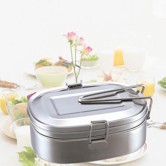 Conteneur épais de boîte à déjeuner de stockage d'étudiants de rectangle en acier de casse-croûte en acier inoxydable