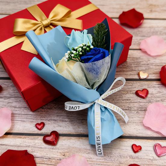 Bukiet ze sztucznych kwiatów dla kobiet Sztuczny bukiet z wiecznych róż na Walentynki Dzień Matki Boże Narodzenie Prezent urodzinowy