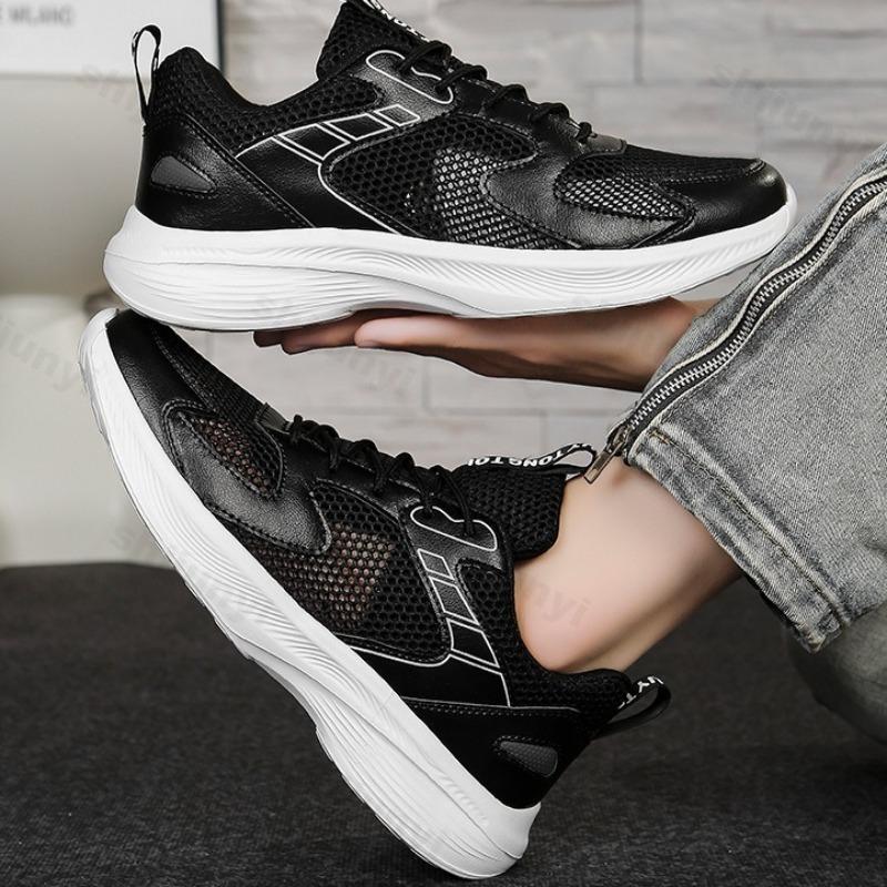 Fashion Men's Casual Sports Shoes 2025 Summer New Mesh Breathable Versatile Non Slip Shoes Comfortable Height Increasing Chunky sneakers