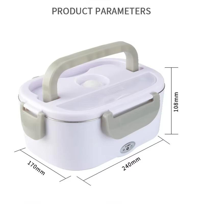Boîte à lunch électrique portable 12V 110V/220V Peut être branchée sur une ceinture chauffante isolante Cuisson de repas chauds Chauffe-repas pour employé de bureau